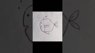 How to draw the cutest Fish using just the letter E  #art #shortsfeed #shorts