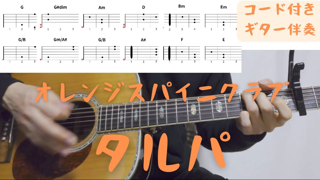 ギターコード付き】オレンジスパイニクラブ/タルパ【アコギ弾いてみた