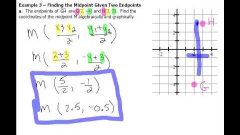 1-3 Ex 3 Finding the Midpoint Given Two Endpoints