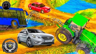 Chained Tractor Towing Bus । Tow Truck Rescue Offroad Simulator । Android Gameplay screenshot 4