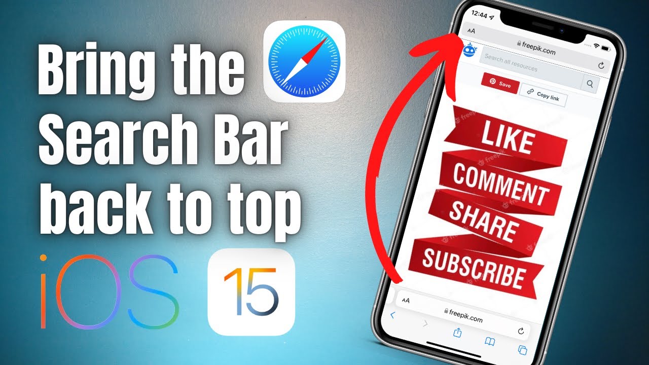 how to put safari search bar on top