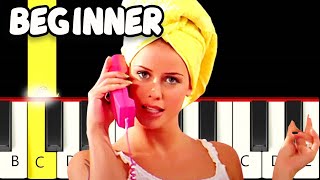 Barbie Girl - Aqua - Fast and Slow (Easy) Piano Tutorial - Beginner