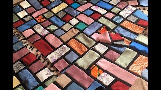 Ужас и витражи. Лоскутное шитье. DIY Мастер-класс соединение блоков в полотно