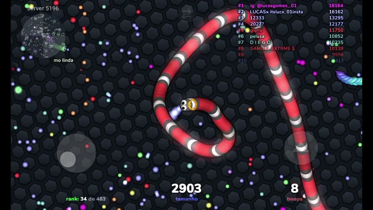 Cobra coral no modo Raiz no slither.io. 🔪 🐍⚫️⚪️⚫️🔴🔴🔴🔴