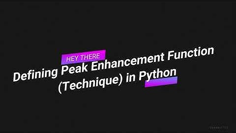 Peak Enhancement Technique (function) in Python (for PPG signal)