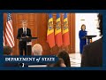 Secretary Blinken holds a joint press availability with Moldovan President Maia Sandu