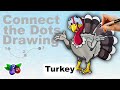Connect the Dots Drawing - TURKEY - How to draw step by step