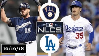 Milwaukee Brewers vs Los Angeles Dodgers Highlights || NLCS Game 4 || October 16, 2018