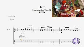 Video thumbnail of "【Guitar TAB】魔法使いの嫁 Mahoutsukai no Yome OP Here Fingerstyle ギターtab譜〚Junna〛"