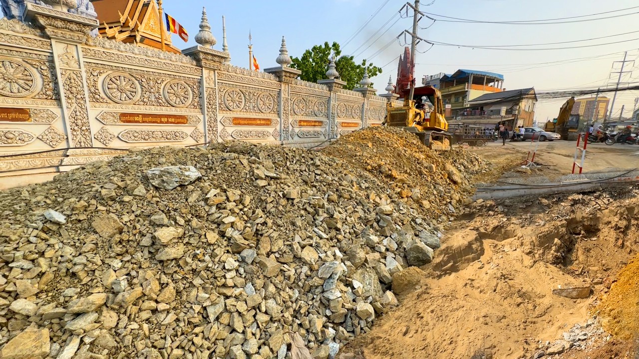 Wonderful Project Removal Clearing Trash & Push Stone Making New Foundation Road For Poor Villager