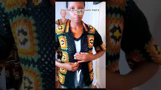 crochet granny square men's shirt tutorial now available#crochet #ascarcrochets#crochetshirt#shirt