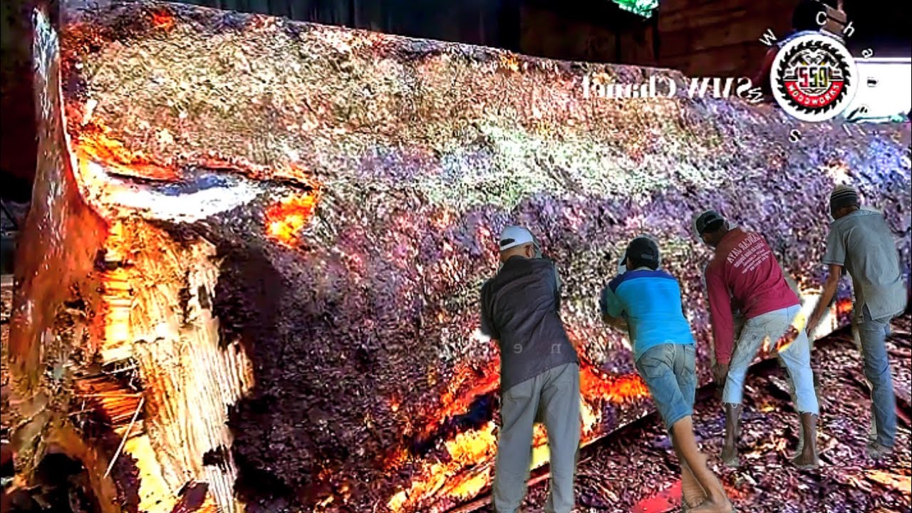 Sawing And Chopping The Most Terrifying Giant Wood On Earth || Sawmill ...