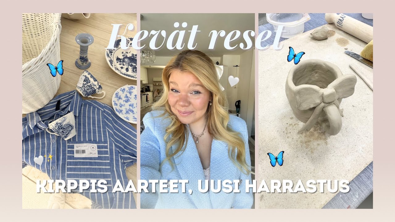 KEVÄT RESET | KERAMIIKKA KURSSI,KIRPPIS LÖYDÖT, KUKKA-ASETELMAT JA DERMOSIL TILAUS 🌸| nellarosaliina