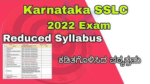 Karnataka SSLC 2022 Exam Mathematics Reduced Syllabus