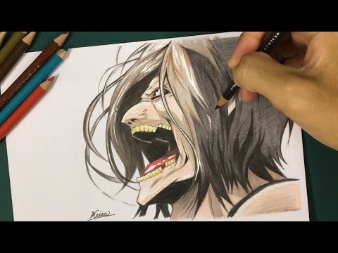 進撃の巨人 巨人化エレン描いてみた Youtube