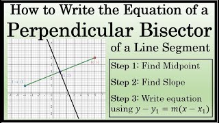 How to Write the Equation of a Perpendicular Bisector of a Line Segment