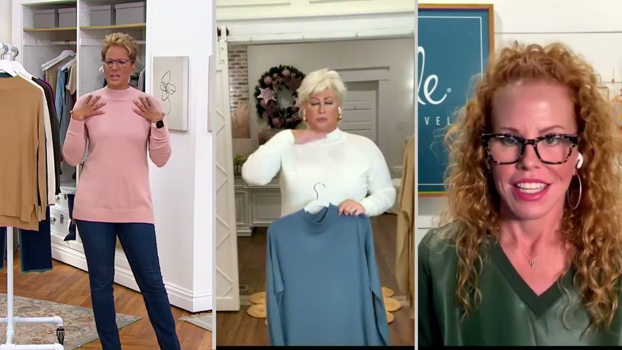Belle by Kim Gravel High Low Mock Neck Tunic Sweater on QVC