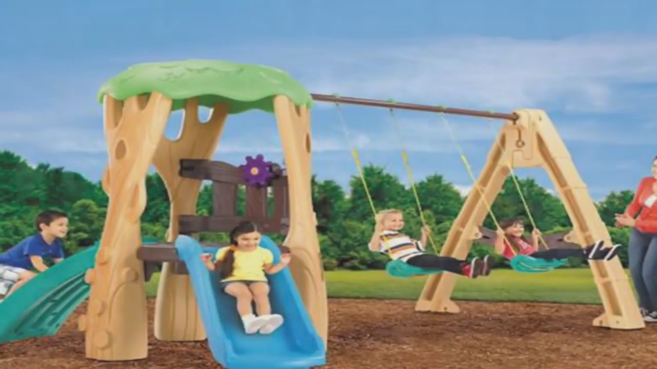 little tikes slide swing