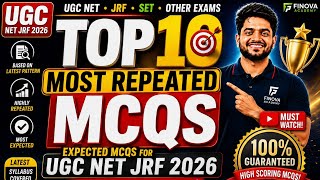 🔥 Top 10 Most Repeated MCQs for UGC NET JRF 2026 | 90% Expected Questions | Paper 1 PYQ Based🔥