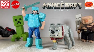 DIAMOND ARMOR! A Minecraft Movie Wolfs Best Friend Jack Black Steve Mattel Action Figure Review
