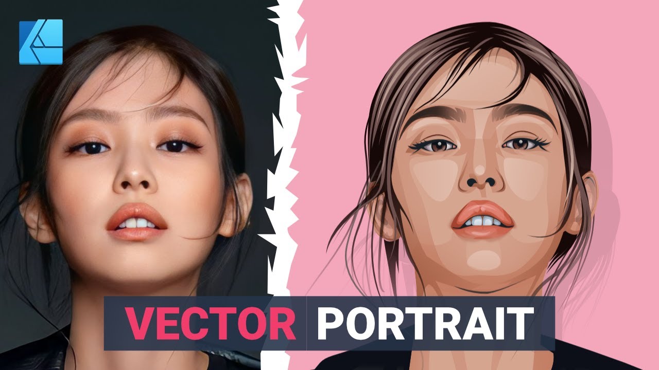 Vector Portrait in Affinity Designer| Vector Art | Illustration | Cartoon | Speed Art | Jennie