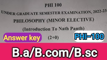 Introduction to Nath Panth Answer key 3/2/2023 #ddu