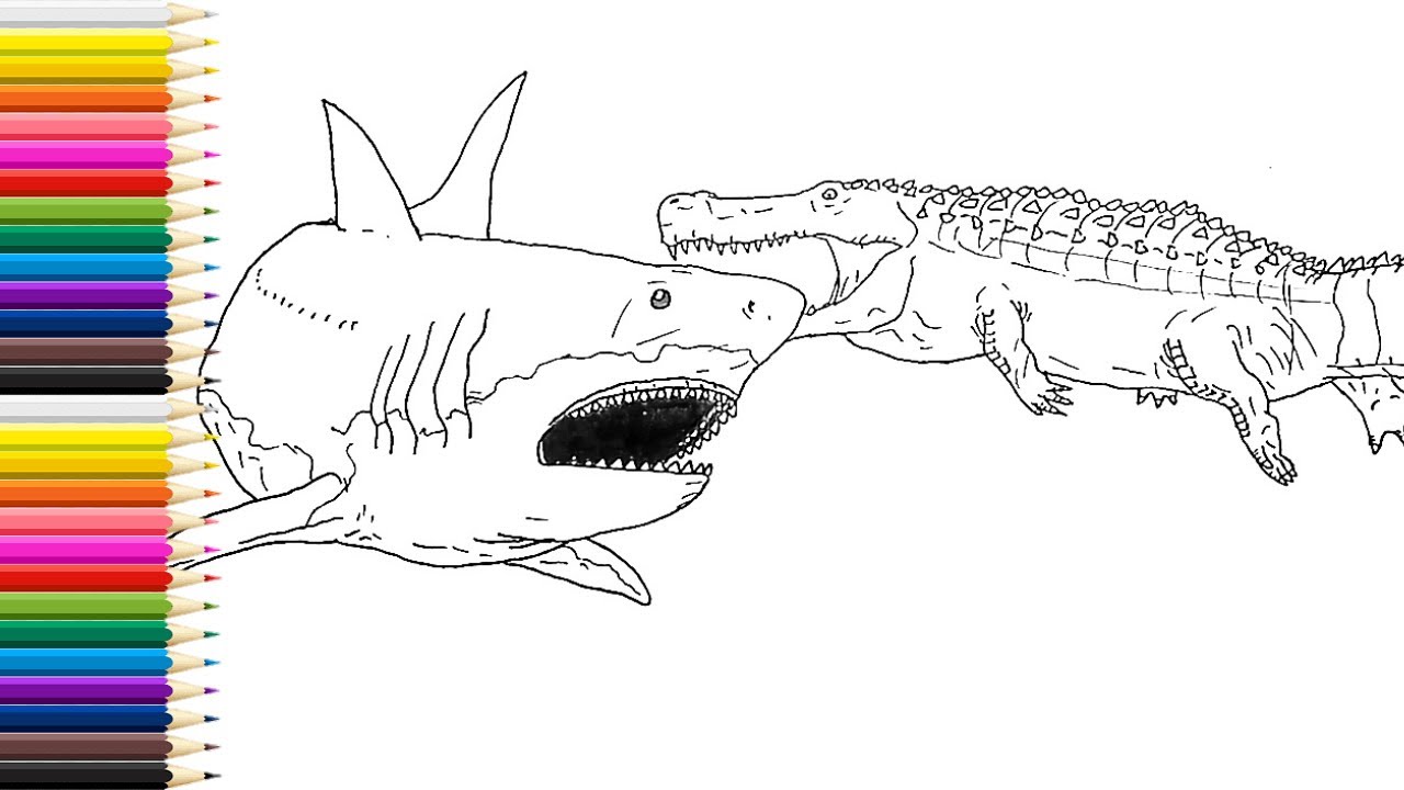 How to Draw Deinosuchus - giant crocodile alligator Jurassic World Easy  Step By Step 