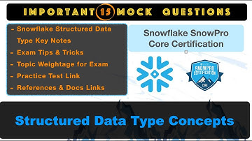 Data Types (Structured) Concepts Snowflake | Sample Questions | SnowPro Certification