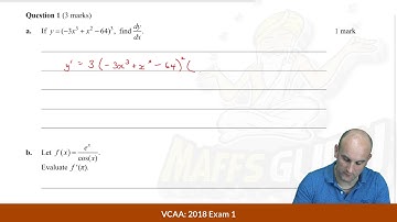 VCAA 2018 Mathematical Methods Exam 1 Question 1a | MaffsGuru