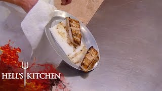 Chef Struggles Cooking Fish \& Burns It | Hell's Kitchen