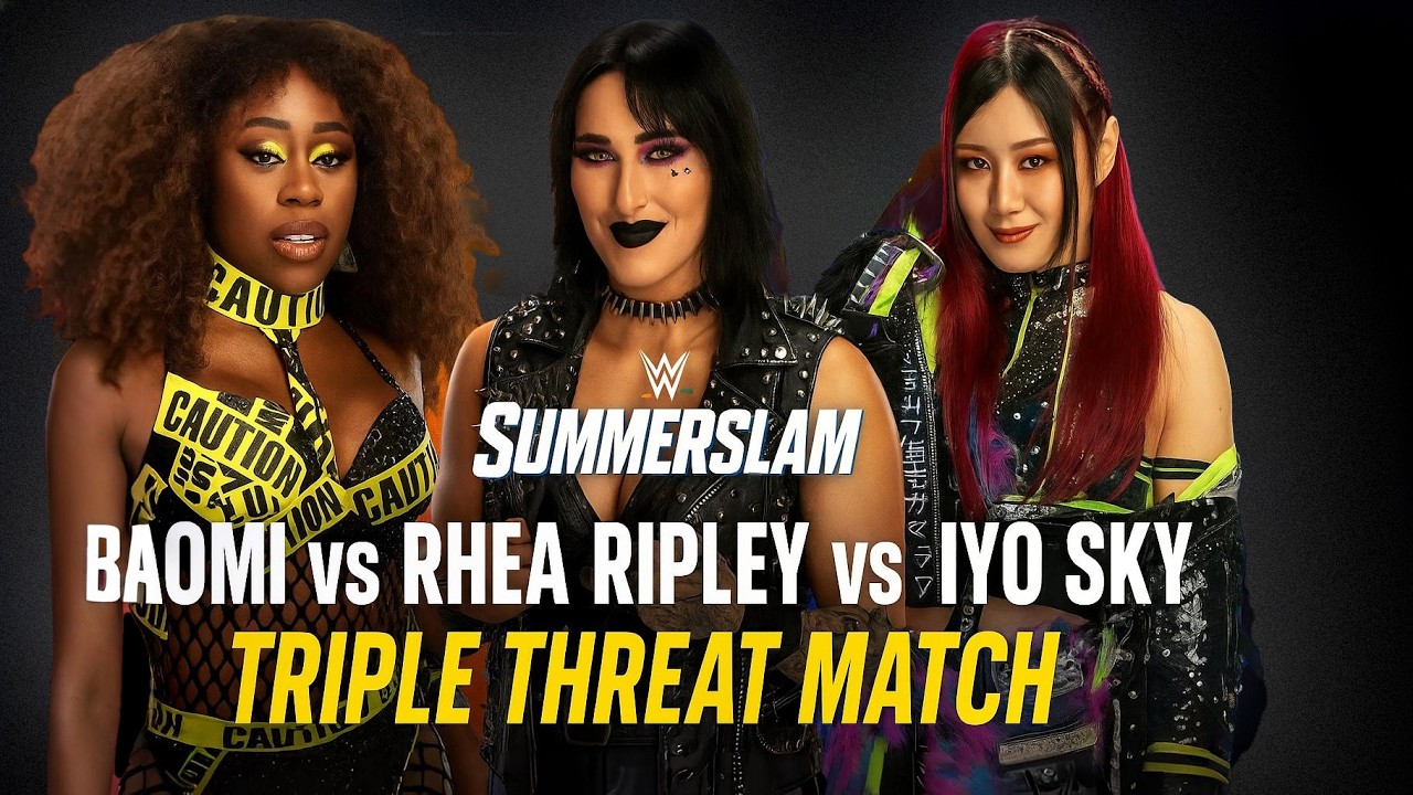 Naomi vs. Rhea Ripley vs. Iyo Sky - Triple threat match Women's World Title SummerSlam 2025 WWE 2K25