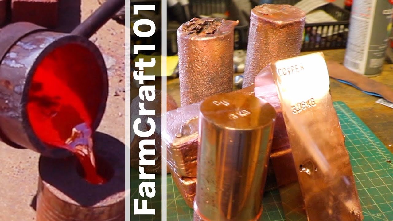 Biggest DIY Copper Melt on YouTube. 60 POUNDS of Copper Into Ingots. FarmCraft101 - YouTube