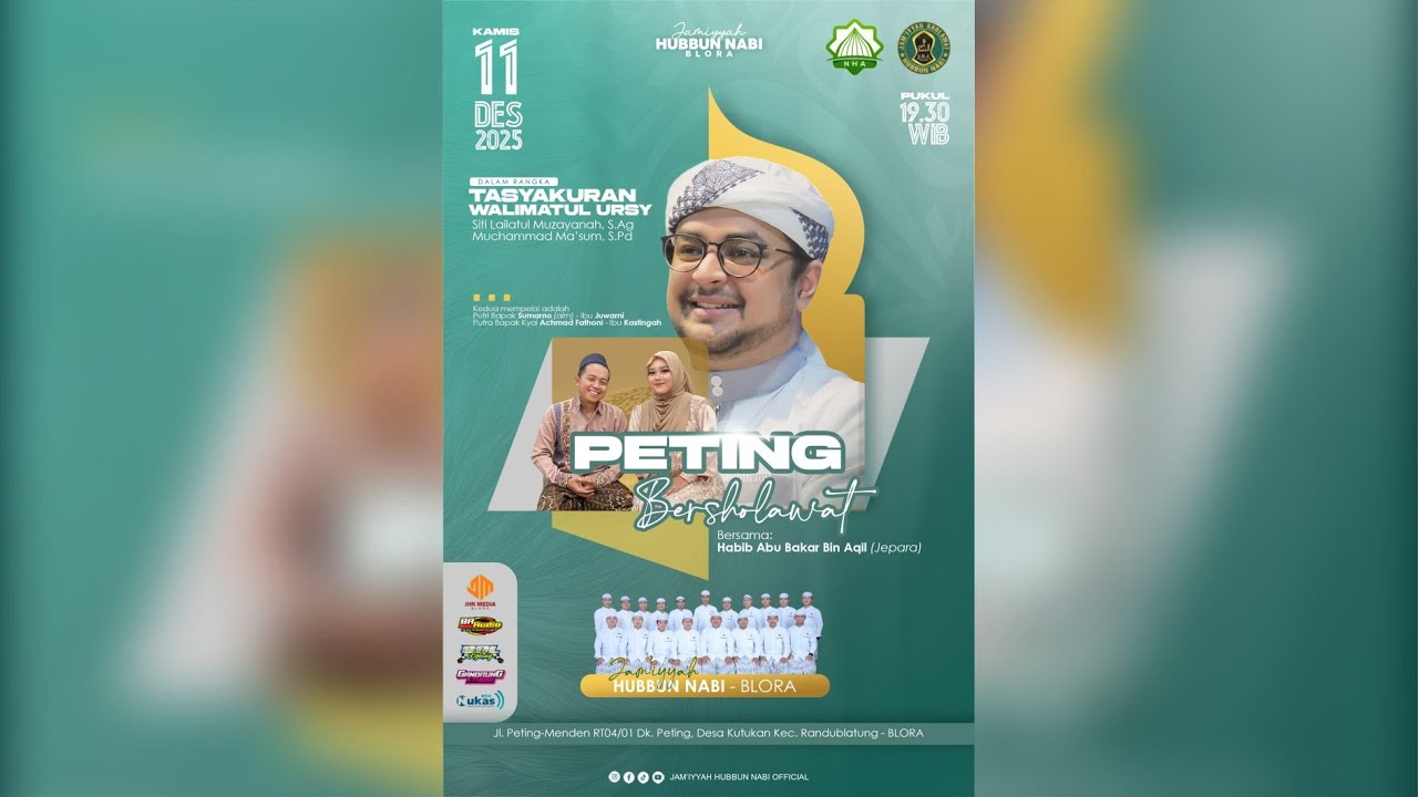 🔴 PETING BERSHOLAWAT BERSAMA HABIB ABU BAKAR BIN AQIL (JEPARA) & JAM'IYYAH SHOLAWAT HUBBUN NABI