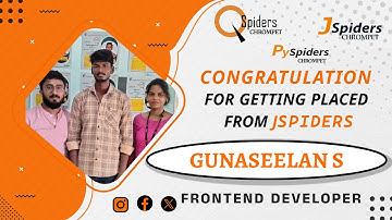 Student Placement Story From  QSpiders/JSpiders | Chrompet Chennai