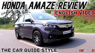 Honda Amaze Review in English ? Price, Offers, Drive, Real Life Mileage ? The Car Guide