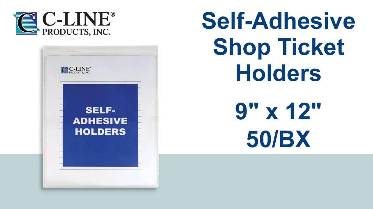 Self-adhesive shop ticket holders, 9 x 12, 50/BX, 5BX/CT