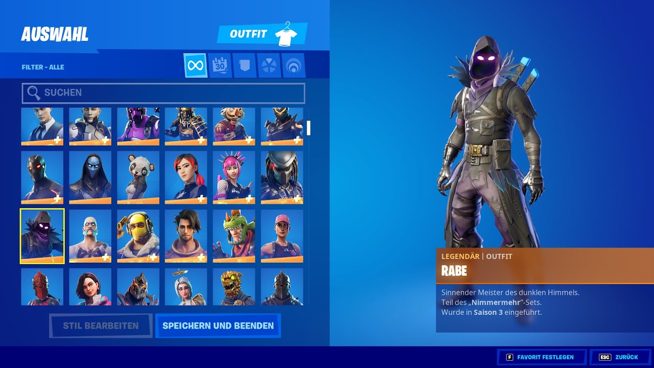 Rabe | LEGENDÄR | OUTFIT | SKIN | FORTNITE | FNSIDE - YouTube