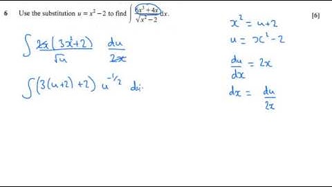 OCR Core 4 June 2016 q6 - A2 - Maths - Integration by Substitution