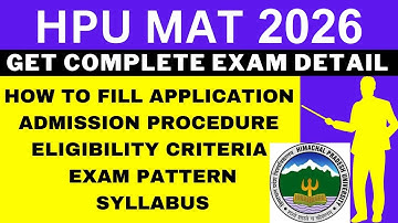 HPU MAT 2026 Notification (Out), Application, Dates, Eligibility, Syllabus, Pattern, Admit Card