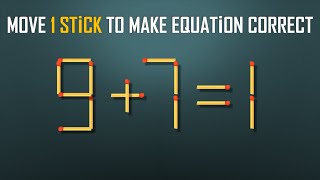 Move 1 Stick To Make Equation Correct- Matchstick Puzzle-4K