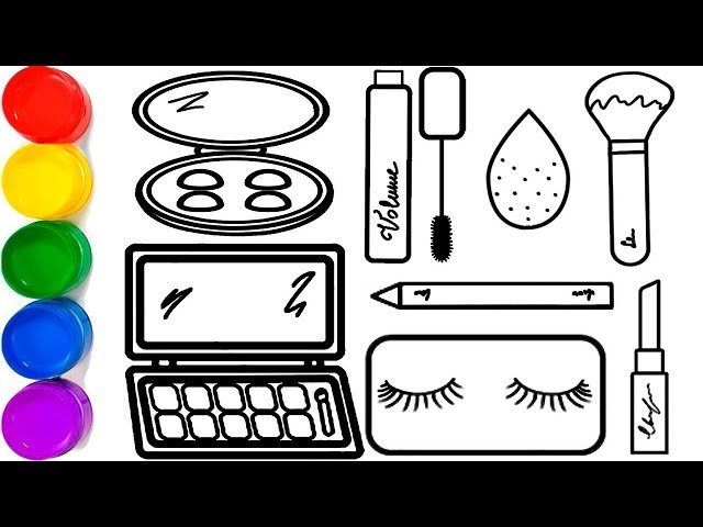 Como desenhar Kit de Maquiagem de Luxo, Pintando Desenhos