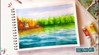 Reflection on Water | Watercolor Cottage near Lake Illustration | Landscape Painting| Paint It by Paint It With Shraboni 179 views 2 years ago 8 minutes, 48 seconds