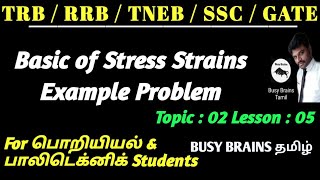 Basics of stress Strain Problem Example l Busy Brains Tamil  l Raja l TRB I RRB I SSC I SUM OF SOM