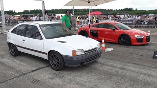 730HP Opel Kadett (Audi Killer) vs Audi R8 V10 Plus Resimi