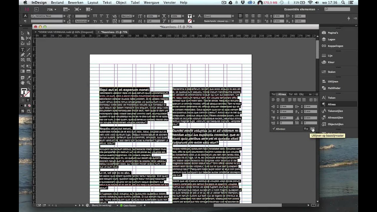 Indesign Basislijnraster Youtube