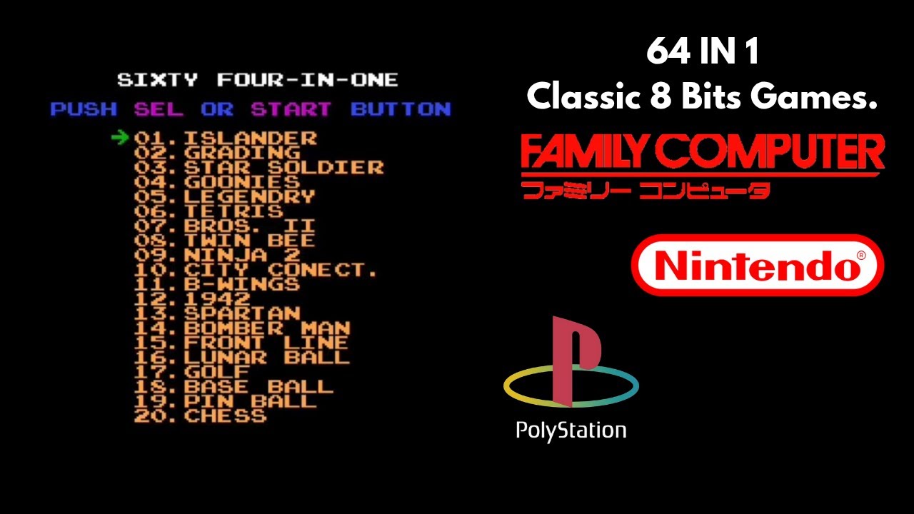 NES Tested 64 in 1 : Classic Nintendo Games (Nes, Famicom, Poly Station, Family Game)