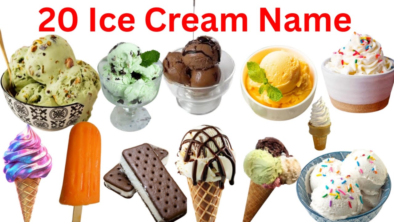 Learn Ice Cream Name With Pictures| 20 Ice Cream Name For toddler| आइसक्रीम के नाम सीखो |
