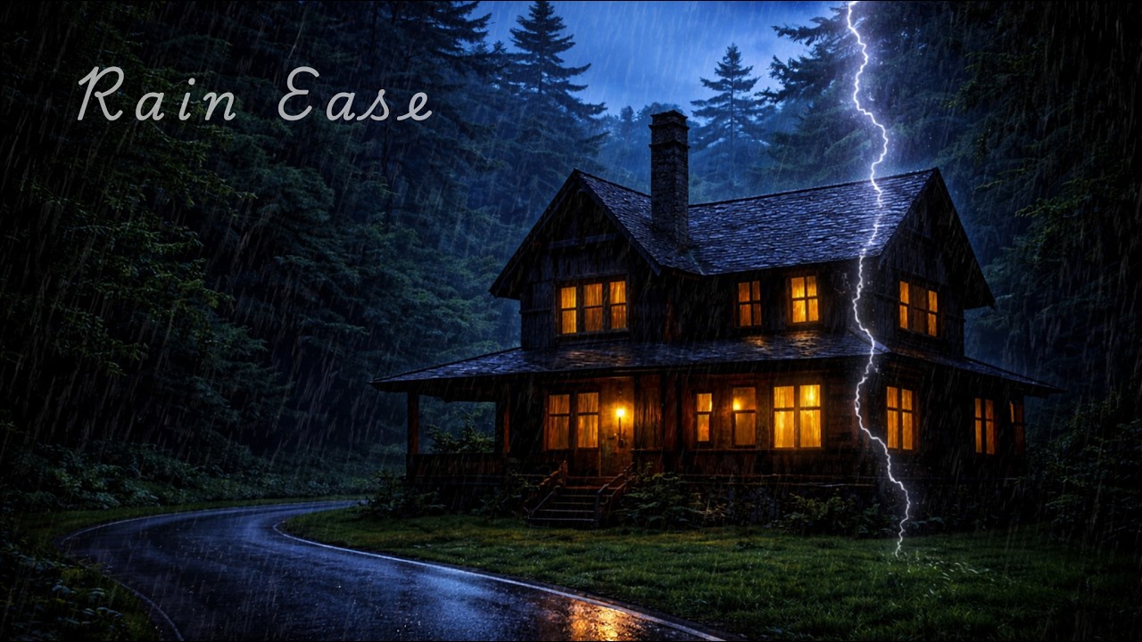 Heavy rain and thunderstorm sounds for sleeping | Cozy Rainy Night, No Music