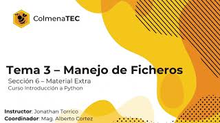 Introducción a Python - Material Extra - Manejo de Ficheros - Parte 1