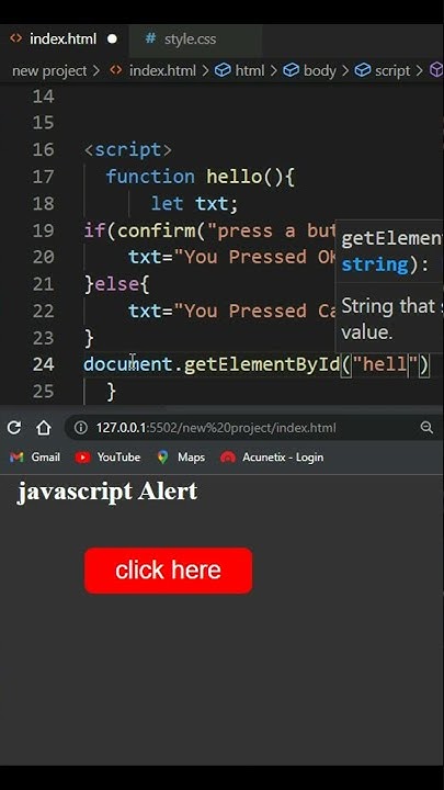 Confirm Box in Html and CSS and JavaScript short tutorial #html #css # ...